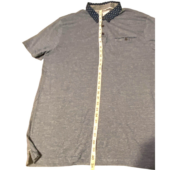 Retrofit MFG Co 3 Button Collared Pullover Mens Shirt Size‎ XL striped Navy Polo - Picture 9 of 9